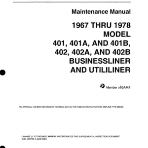 Cessna 401 402 Aircraft Shop Manual 1967-1978 - PDF Download