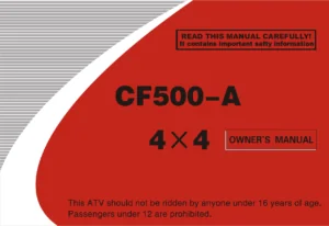 Cfmoto Cf500 A Owners Manual - PDF Download