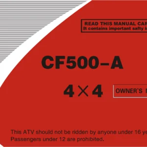 Cfmoto Cf500 A Owners Manual - PDF Download