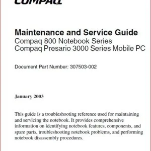 Compaq 900 Presario 3000 Notebook Service Repair Manual - PDF DOWNLOAD