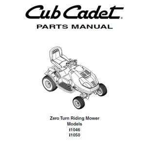 Cub Cadet Tractors I1046 I1050 Master Parts Manual - PDF