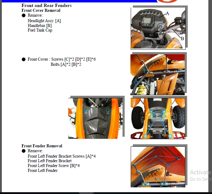 Dinli Dl901 450cc Atv Digital Workshop Repair Manual 2006 Onward - PDF DOWNLOAD - Image 3