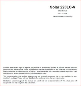 Doosan Daewoo Solar 220lc v Excavator Workshop Service Repair Shop Manual - pdf download