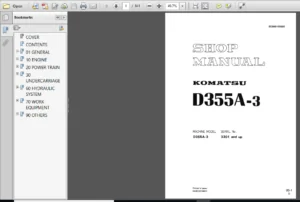 Download Komatsu D355a 3 Bulldozer Service Repair Shop Manual - PDF DOWNLOAD
