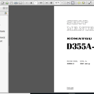 Download Komatsu D355a 3 Bulldozer Service Repair Shop Manual - PDF DOWNLOAD
