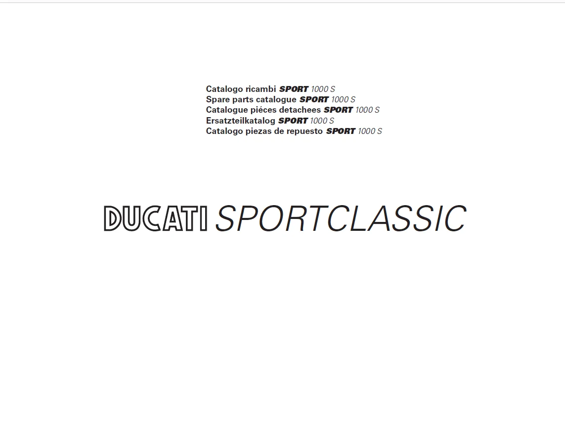 Ducati Sportclassic Sport 1000s Parts Manual Catalogue 2007 2008 2009 Pdf Download - Image 2