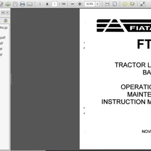 Fiat Allis Ft110 Tractor Loader Backhoe Service Repair Workshop Manual - PDF DOWNLOAD