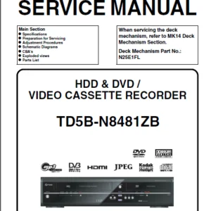 Funai Td5b n8481zb Hdd Dvd Vcr Service Manual - PDF DOWNLOAD