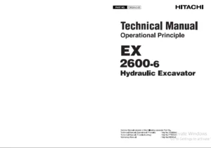 Hitachi Ex2600-6 Hydraulic Excavator Service Manual - PDF DOWNLOAD