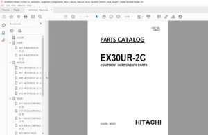 Hitachi Ex30ur-2c Excavator Equipment Components Parts Catalog Manual - PDF DOWNLOAD