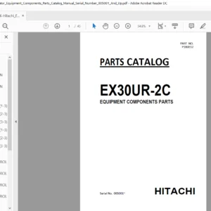 Hitachi Ex30ur-2c Excavator Equipment Components Parts Catalog Manual - PDF DOWNLOAD