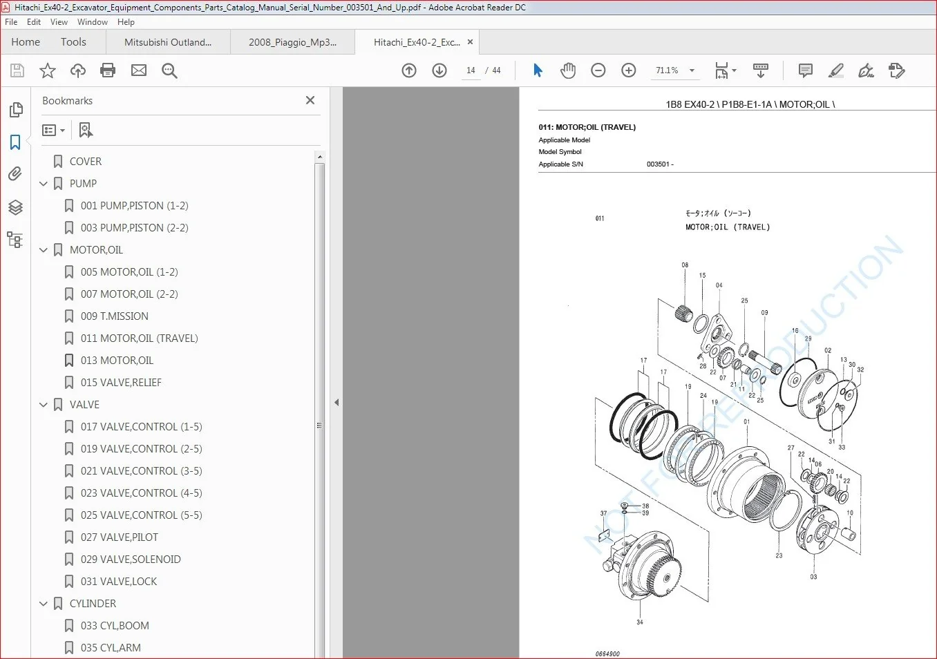 Hitachi Ex40 2 Excavator Equipment Components Parts Catalog Manual Serial Number 003501 And Up - PDF DOWNLOAD - Image 5