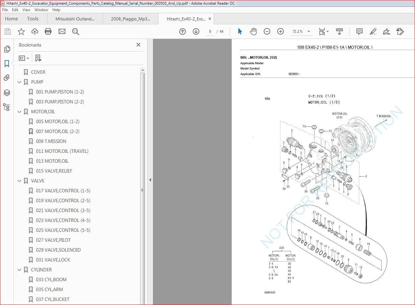 Hitachi Ex40 2 Excavator Equipment Components Parts Catalog Manual Serial Number 003501 And Up - PDF DOWNLOAD - Image 4