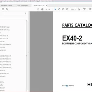 Hitachi Ex40 2 Excavator Equipment Components Parts Catalog Manual Serial Number 003501 And Up - PDF DOWNLOAD