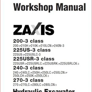 Hitachi Zaxis 280lc 3 280lcn 3 Excavator Service Manual - PDF DOWNLOAD