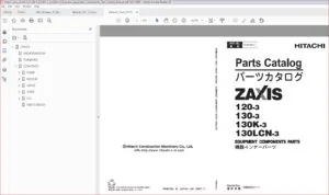 Hitachi Zaxis Zx120 3 Zx130 3 Zx130k 3 Zx130lcn 3 Excavator Equipment Components Parts Catalog Manual - PDF DOWNLOAD