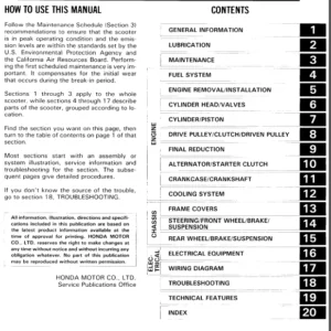 Honda Ch150 Ch150d Elite Scooter Service Repair Workshop Manual Download 1985-1986 - PDF DOWNLOAD