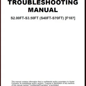 Hyster Fortis H40 70ft Forklift Service Repair Workshop Manual - PDF DOWNLOAD