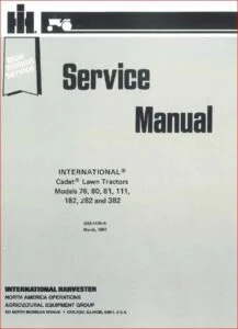 International Ih Cadet 76 80 81 111 182 282 382 Tractor Workshop Service Repair Manual - PDF DOWNLOAD
