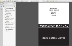 Isuzu Au 4le2 Bv 4le2 Series Diesel Engine Service Repair Workshop Manual - Pdf Download