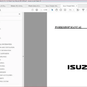Isuzu Trooper Holden Jackaroo 3 2L 3 5L Petrol & 3 0L 3 1L Diesel Shop Manual 1995-2005 -  DOWNLOAD
