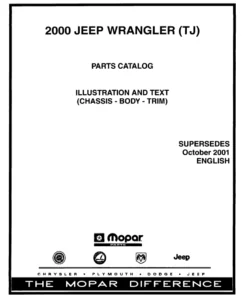 Jeep Wrangler Tj Parts Manual Catalog Download 2000 - PDF DOWNLOAD