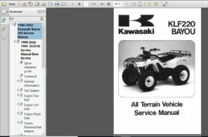 Kawasaki Atv 220 1992 Digital Service Repair Manual - PDF DOWNLOAD