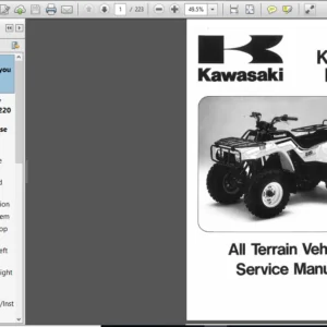 Kawasaki Atv 220 1992 Digital Service Repair Manual - PDF DOWNLOAD