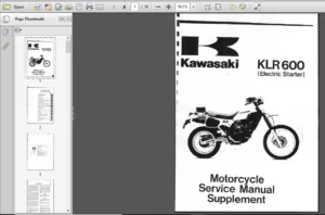 Kawasaki Klr600 Kl600 Klr 600 Kl Electric Starter 1985 To 1994 Service Manual - PDF DOWNLOAD