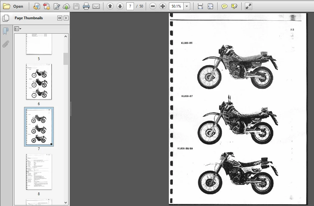 Kawasaki Klr600 Kl600 Klr 600 Kl Electric Starter 1985 To 1994 Service Manual - PDF DOWNLOAD - Image 3