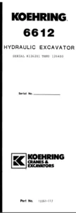 Koehring Hydraulic Excavator 6612 Parts Manual-PDF