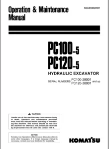 Komatsu Pc100-5 Pc120-5 Operation And Maintenance Manual - PDF Downloads