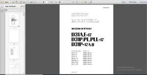 Komatsu D31a-17 D31e-17 D31p-17 D31pl-17 D31pll-17 D31p-17a D31p-17b Dozer Bulldozer Service Repair Workshop Manual Download Sn 16001 And Up