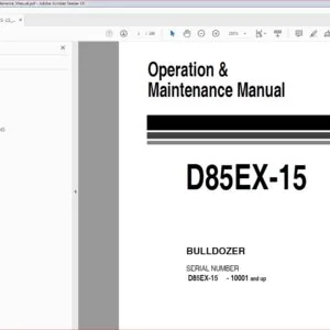 Komatsu D85 15 Bulldozer Operation Maintenance Manual S/N 10001- PDF DOWNLOAD