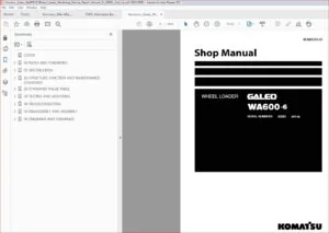 Komatsu Galeo Wa600 6 Wheel Loader Workshop Service Repair Manual Sn 60001 And Up - PDF DOWNLOAD