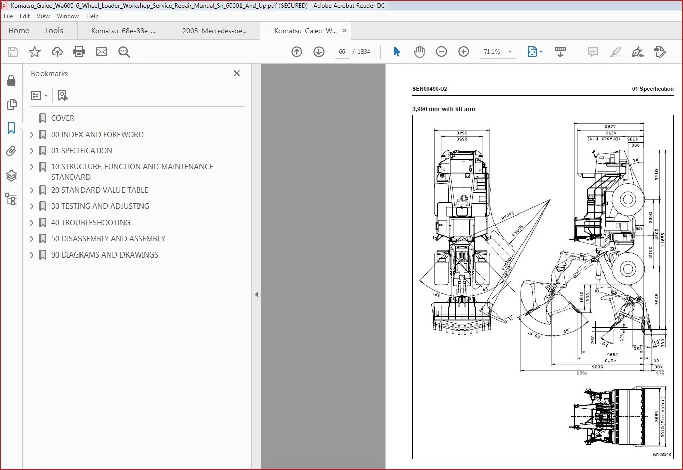 Komatsu Galeo Wa600 6 Wheel Loader Workshop Service Repair Manual Sn 60001 And Up - PDF DOWNLOAD - Image 3