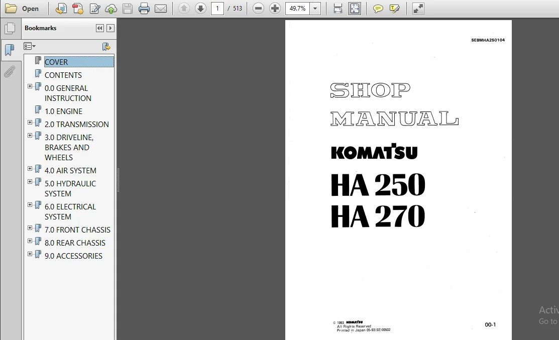 Komatsu Ha250 Ha270 Dump Truck Workshop Service Manual - PDF Download - Image 2