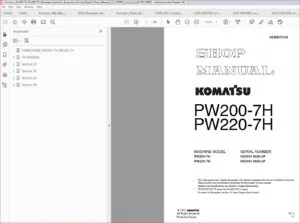 Komatsu Pw200 7h Pw220 7h Wheeled Hydraulic Excavator Service Repair Shop Manual - PDF DOWNLOAD