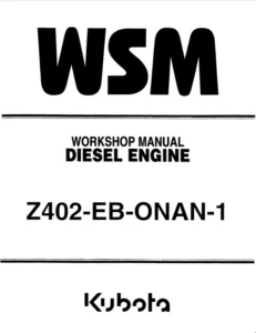 Kubota Z402b Diesel Engine Wsm Service Repair Manual - PDF Download