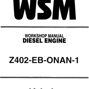 Kubota Z402b Diesel Engine Wsm Service Repair Manual - PDF Download