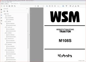 Kubota Tractor M108s Workshop Service Manual German - PDF DOWNLOAD