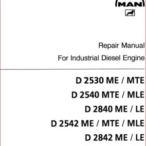 Man Industrial Diesel Engine D2530 Me Mte D2540 Mte Mle D2840 Me Le D2542 Me Mte Mle D2842 Me Le Factory Service Repair Workshop Manual Instant Download