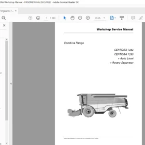 Massey Ferguson Service Mf-7200 Centora Series Mf-7280 Mf-7282 Manual Complete Tractor Workshop Manual Shop Repair Book -  PDF Downlod