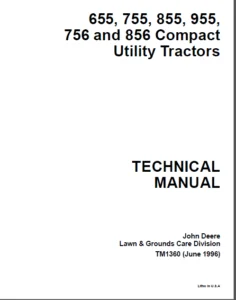 Compact Utility Tractor Technical Manual Models 655 755 756 855 856 955 - Pdf Download