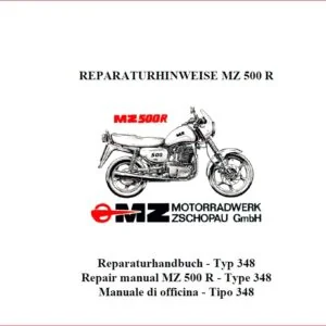Mz 500r Type 348 1991 Onwards Workshop Service Repair Manual - PDF DOWNLOAD
