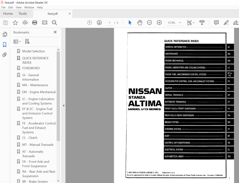 Nissan Altima 1993-2016 Service Repair Manual - FREE PDF Download ...