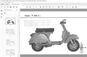 Piaggio Vespa P125X  P150X P200E 1978-1997 Workshop Service Manual - PDF Download