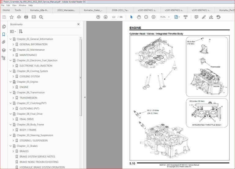 Polaris Scrambler Xp 850 2011-2013 Service Manual - PDF DOWNLOAD ...