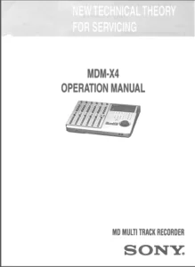 Sony Mdm X4 Md Multi Track Recorder Owner Manual - PDF DOWNLOAD