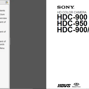 SONY HD COLOR CAMERA HDC-900 HDC-950 HDC-900/L SERVICE REPAIR MANUAL - PDF DOWNLOAD